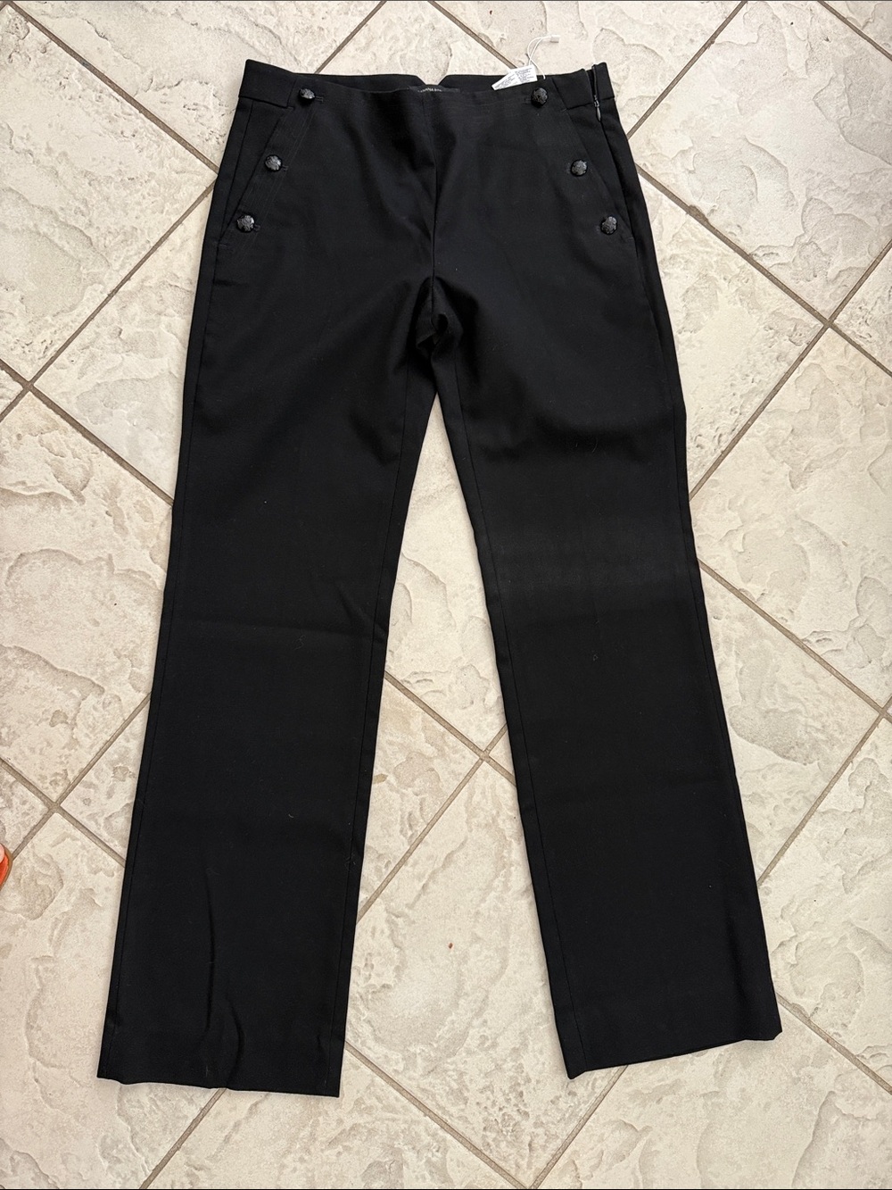 NWOT Banana Republic Black Womens  Dress Pants with Button-Trim Waist